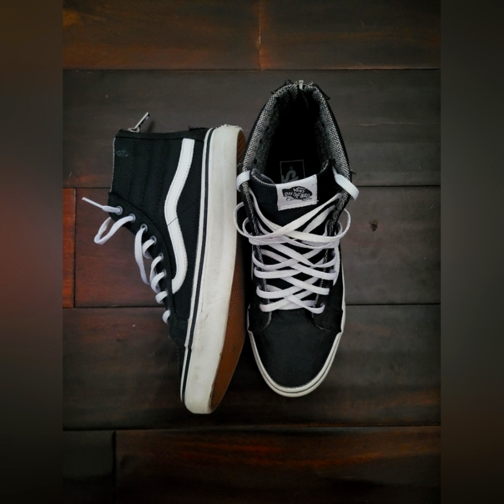 Vans high tops w/ zipper back